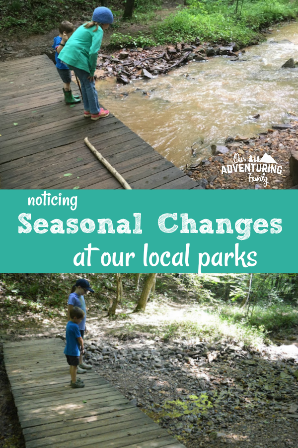 As we visit the same parks throughout the year, we've realized how obvious some seasonal changes in parks can be, especially when water is involved. We had some neat experiences that I talked about at ouradventuringfamily.com.